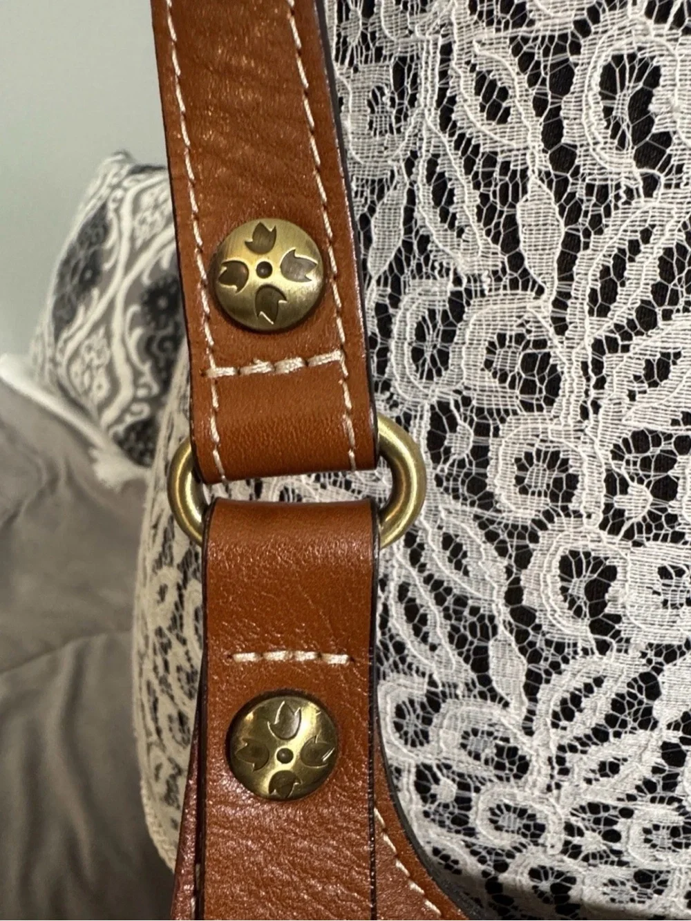 Patricia Nash Saddle Crossbody Bag in Cognac Brown